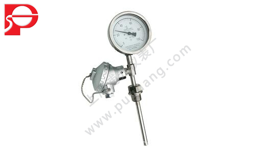 Bimetallic thermometer with a thermocouple (resistance)